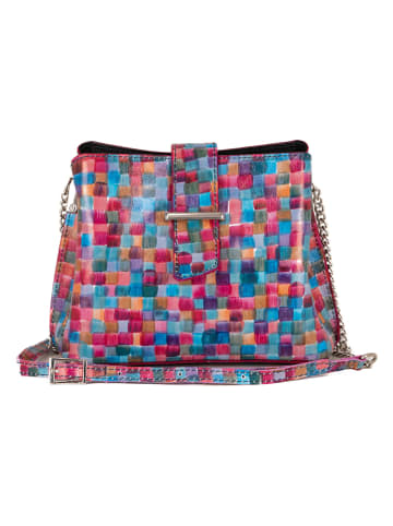 Leren schoudertas "Cipria" meerkleurig - (B)21 x (H)17 x (D)10 cm