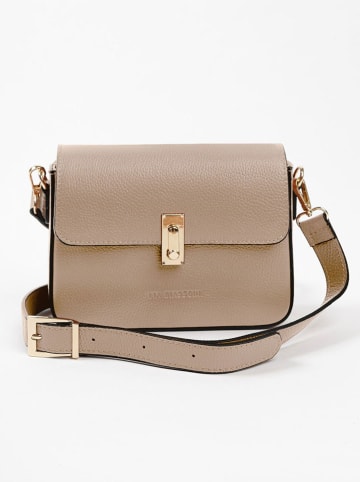 Leren schoudertas "Carrione" beige - (B)22 x (H)16 x (D)7 cm