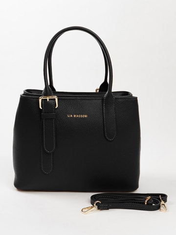 Leren handtas zwart - (B)33 x (H)25 x (D)11 cm