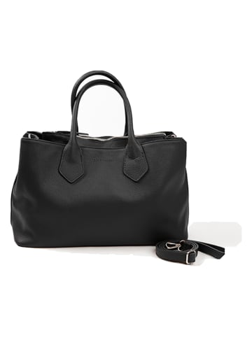 Skórzany shopper bag w kolorze czarnym - 42 x 29 x 15 cm