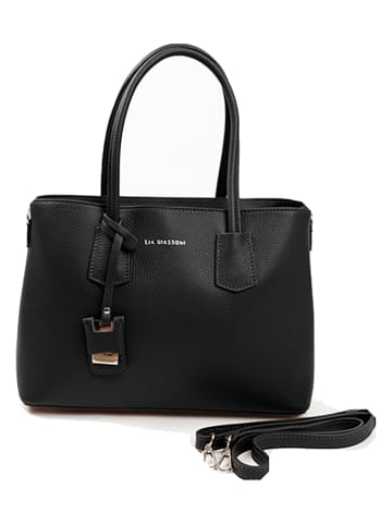 Leren handtas zwart - (B)38 x (H)24 x (D)15 cm