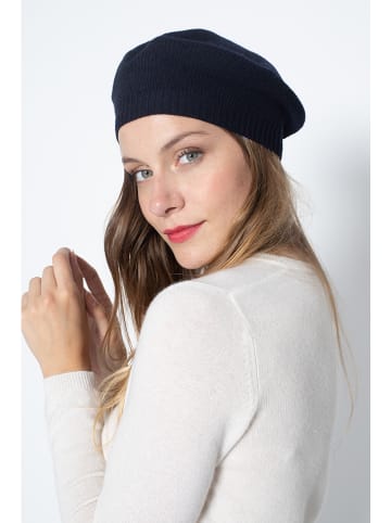 Kaszmirowy beret "Paris" w kolorze granatowym