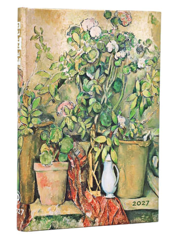 Kalendarz 12-miesięczny "2027" w kolorze beżowo-zielonym - 9 x 14 cm