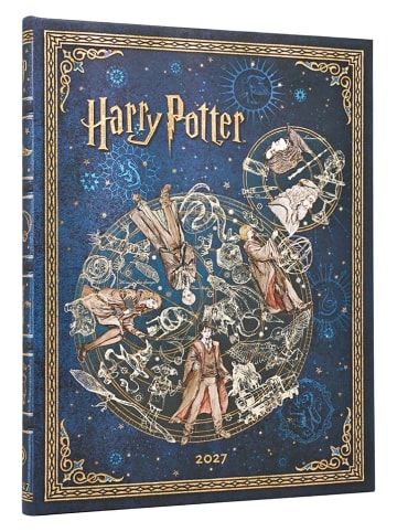 Kalendarz 12-miesięczny "2027 - Hogwarts" w kolorze granatowym - 17,5 x 23 cm