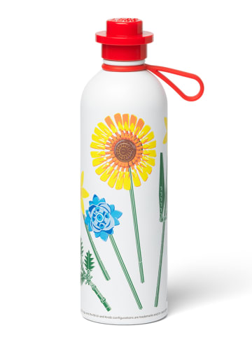 Bidon "Spring Flower" w kolorze biało-żółto-czerwonym - 560 ml