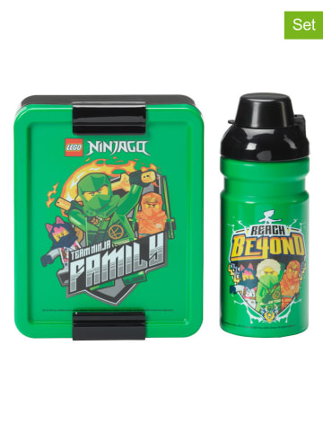 2-częściowy zestaw "Ninjago" w kolorze zielonym na lunch