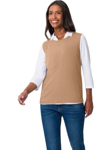 Gebreide top camel