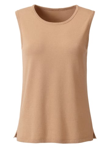 Gebreide top camel