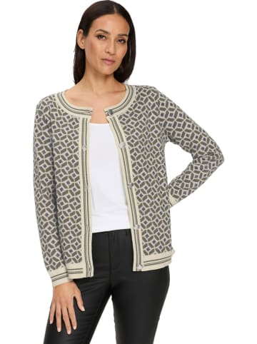 Cardigan in Grau/ Weiß