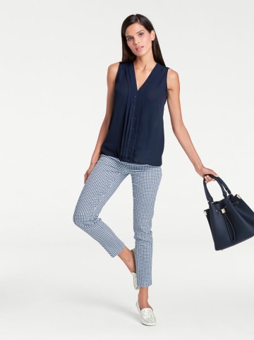 Broek donkerblauw/wit