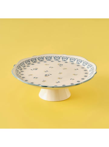 Taartplateau wit/blauw - Ø 32 cm