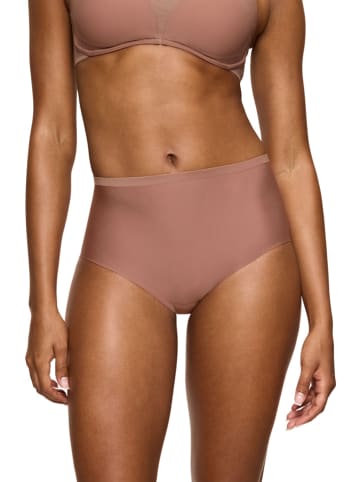 Pełne figi high waist w kolorze brązowym