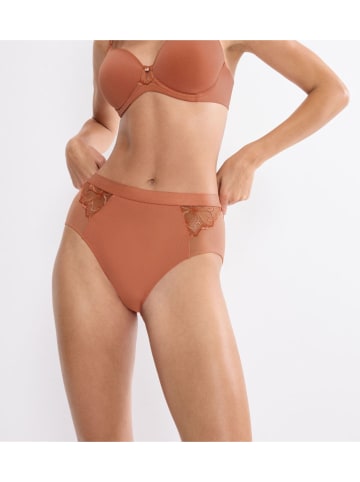 Pełne figi high waist "Wild Azalea" w kolorze jasnobrązowym