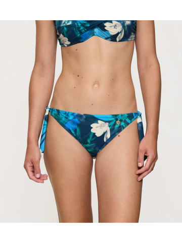 Figi bikini "Summer Fleur" w kolorze granatowo-turkusowym