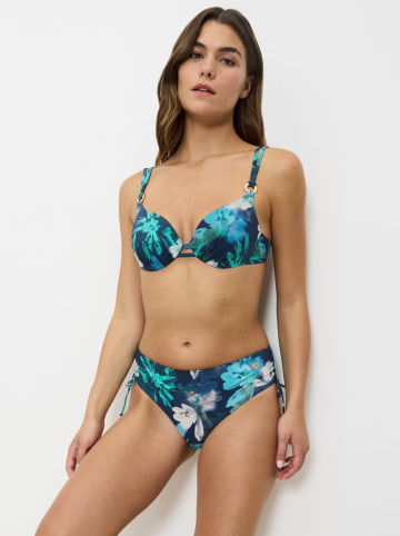 Figi bikini "Summer Fleur" w kolorze turkusowo-granatowym