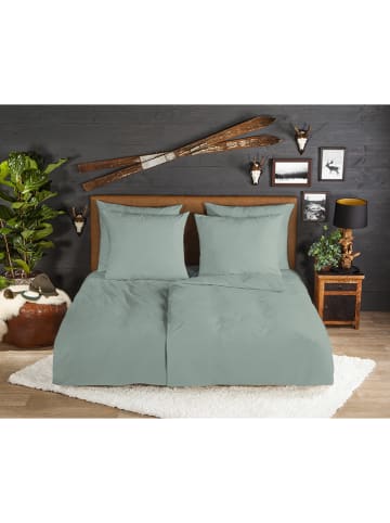 Komplet pościeli flanelowej w kolorze zielonym