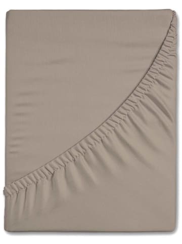 Flanellen hoeslaken "Good Morning" beige