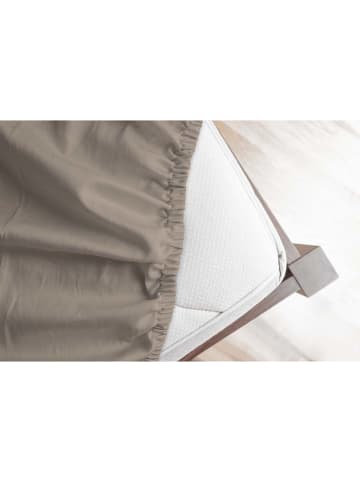 Flanellen hoeslaken "Good Morning" beige