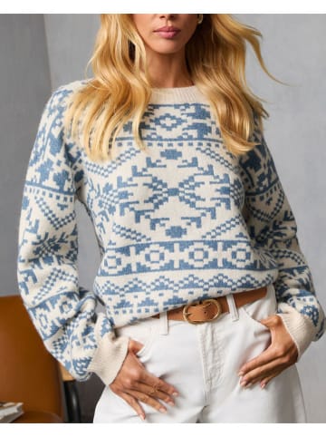 Sweter w kolorze kremowo-niebieskim