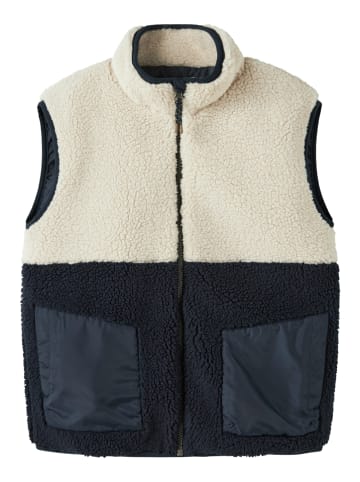 Fleece bodywarmer "Macey" crème/donkerblauw