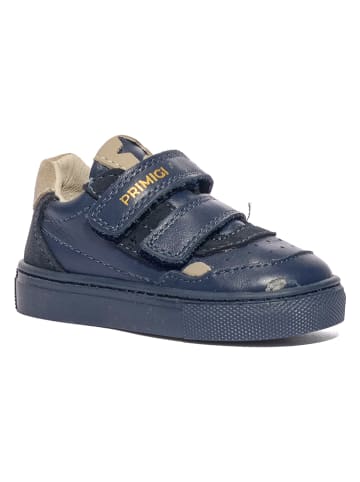 Skórzane sneakersy w kolorze granatowym