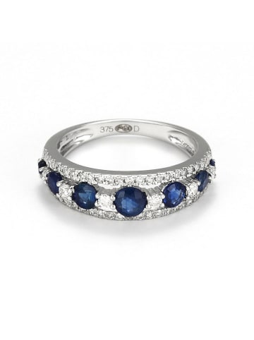 Witgouden ring "Couronne de Saphir" met diamanten
