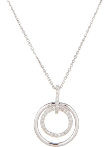 Witgouden ketting "Takhli" met diamanten hanger - (L)42 cm