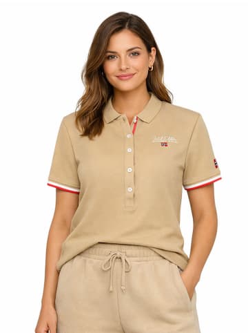 Koszulka polo "Kryptonite" w kolorze beżowym