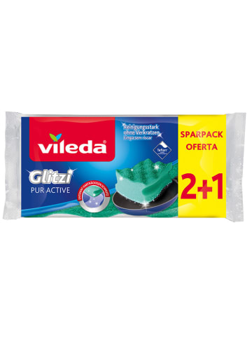 Gąbki (12 szt.) "Glitzi Pur Active 2+1" do mycia naczyń