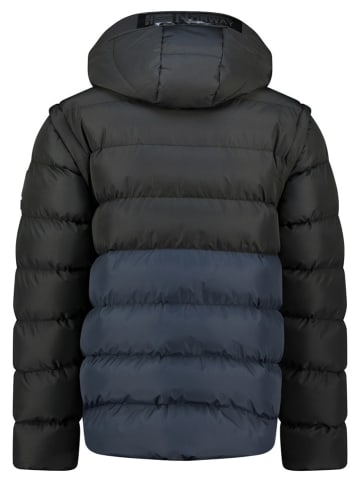 Doorgestikte jas "Badamo" donkerblauw/zwart