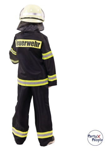 2-delig kostuum "Feuerwehrmann" zwart