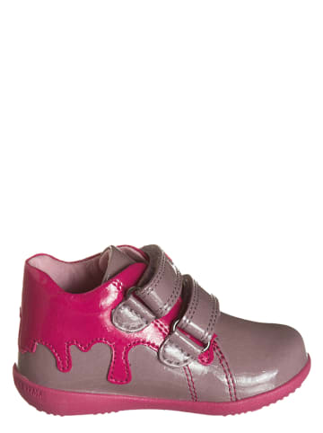 Leder-Halbschuhe in mauve/ pink