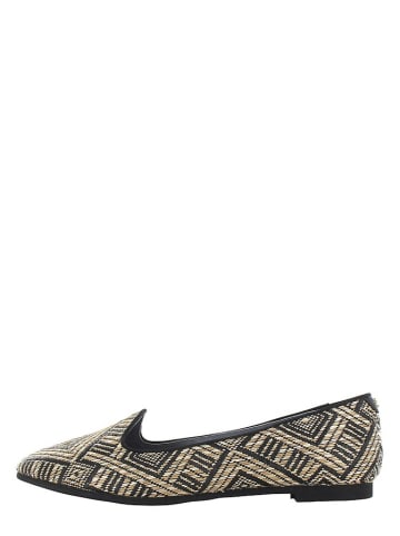 Slipper "Tula" in Schwarz/ Beige