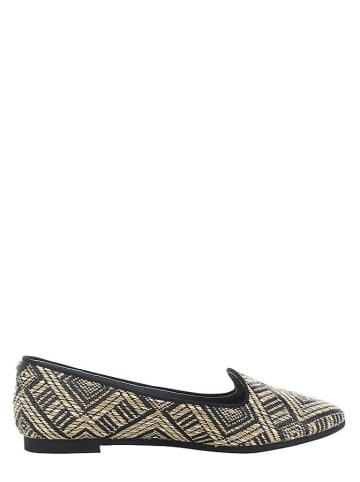 Slipper "Tula" in Schwarz/ Beige