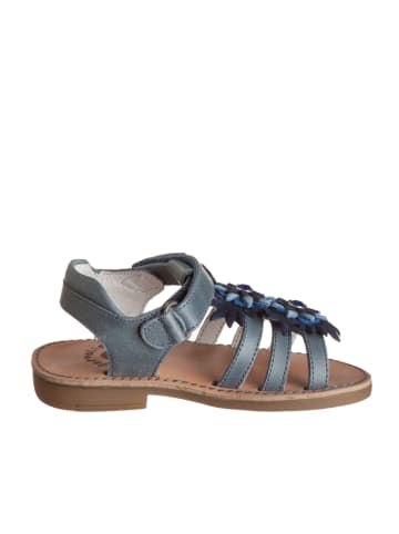 Leder-Sandalen in Blau