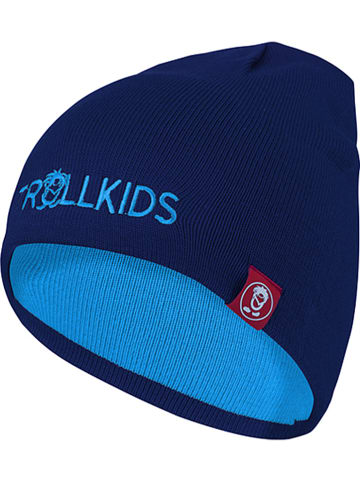 Omkeerbare beanie "Troll" donkerblauw/lichtblauw