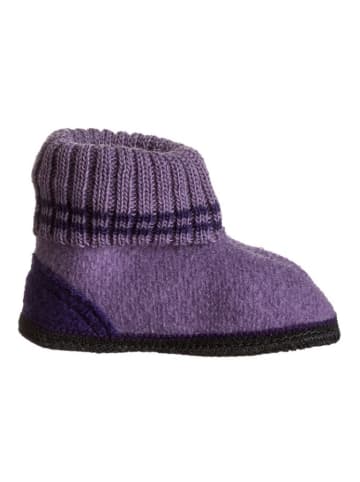Hüttenschuhe "Mond+Sterne" in Lila
