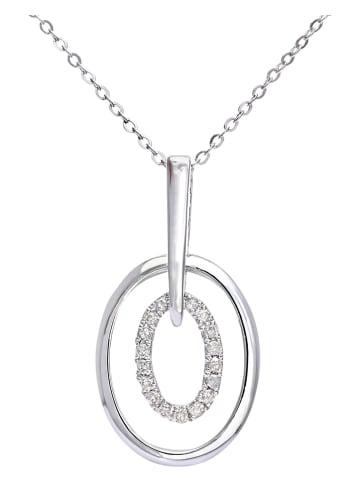 Witgouden ketting met diamanten - (L)46 cm
