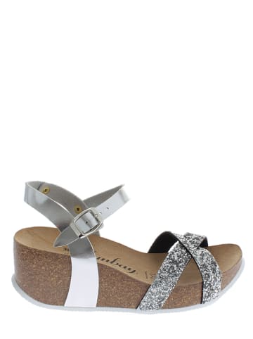 Sleehaksandalen "Pivoine" zilverkleurig