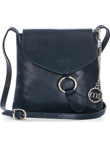 Leder-Umhängetasche "Ortica" in Dunkelblau - (B)22 x (H)20 x (T)5 cm