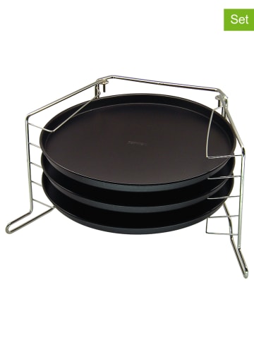 4tlg. Pizza-Set in Schwarz - Ø 29 cm