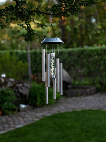 LED-Solar-Windspiel in Silber - (H)35 cm