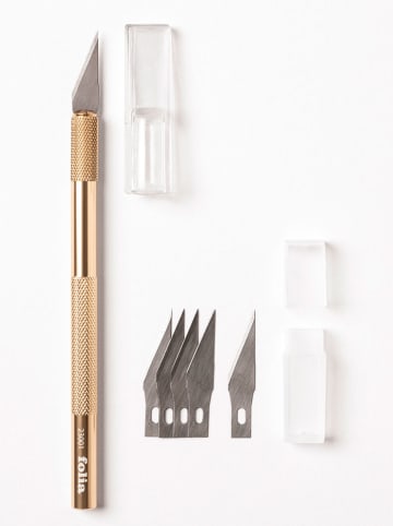 Bastelmesser mit Ersatzklingen in Gold