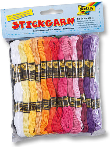 Borduurgaren meerkleurig - 52 stuks, elk 8 m