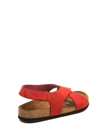 Leder-Sandalen in Rot