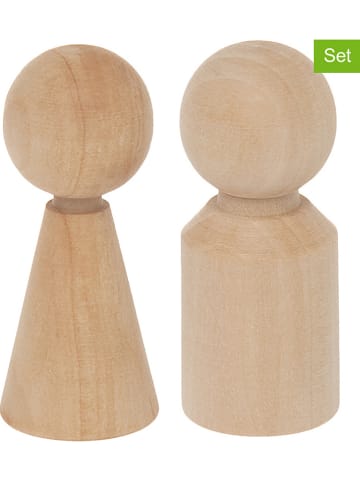 6-delige set: poppen naturel