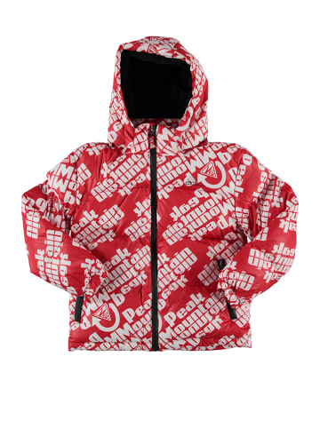 Winterjacke in Rot/ Weiß
