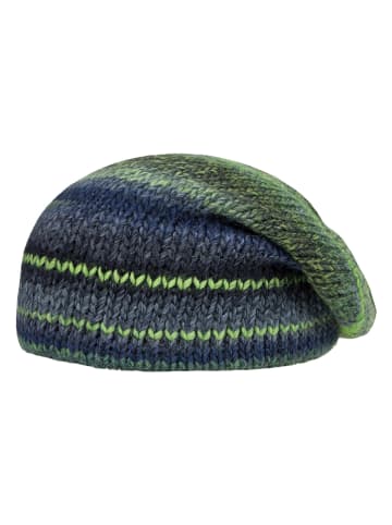 Beanie in Blau/ Grün