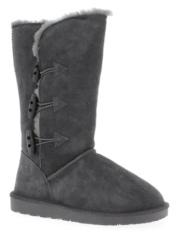 Leren winterlaarzen "Meander" donkergrijs