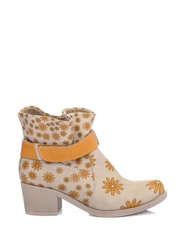 Stiefeletten in Beige/ Orange